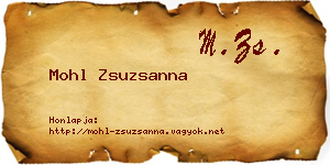 Mohl Zsuzsanna névjegykártya